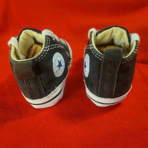 CONVERSE CHUCK TAYLOR BABY CRIB SHOES SIZE 1 BLACK - Picture 8 of 11